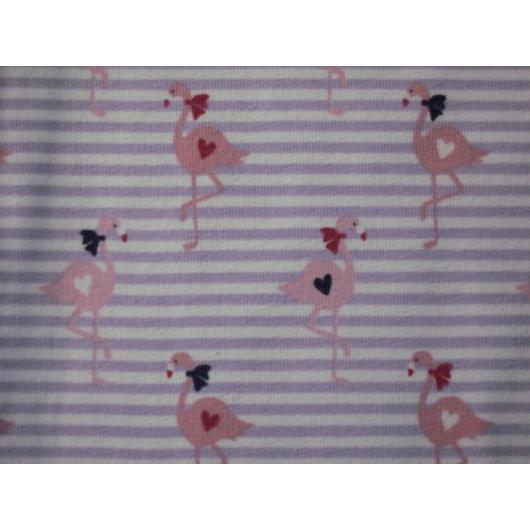 flamingós lila csíkos 3/4-es vékony cicanadrág